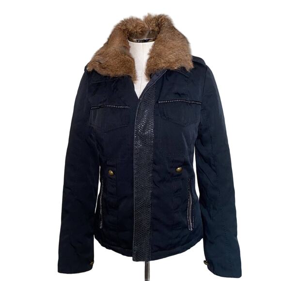 Pinko Faux Fur and Snakeskin front small coat Length 24, Bust 16, Shoulders 14 - Picture 1 of 15